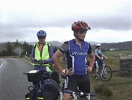 Julian, Gavin and Andrew enjoy views to Loch Ewe from the Inverewe Viewpoint, Tournaig, 11.4 miles from Carn Dearg